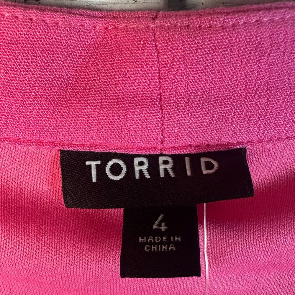 Torrid v-neck Hi Low Waist Tunic dress pocket spring hot pink coquette plus size - Picture 8 of 15